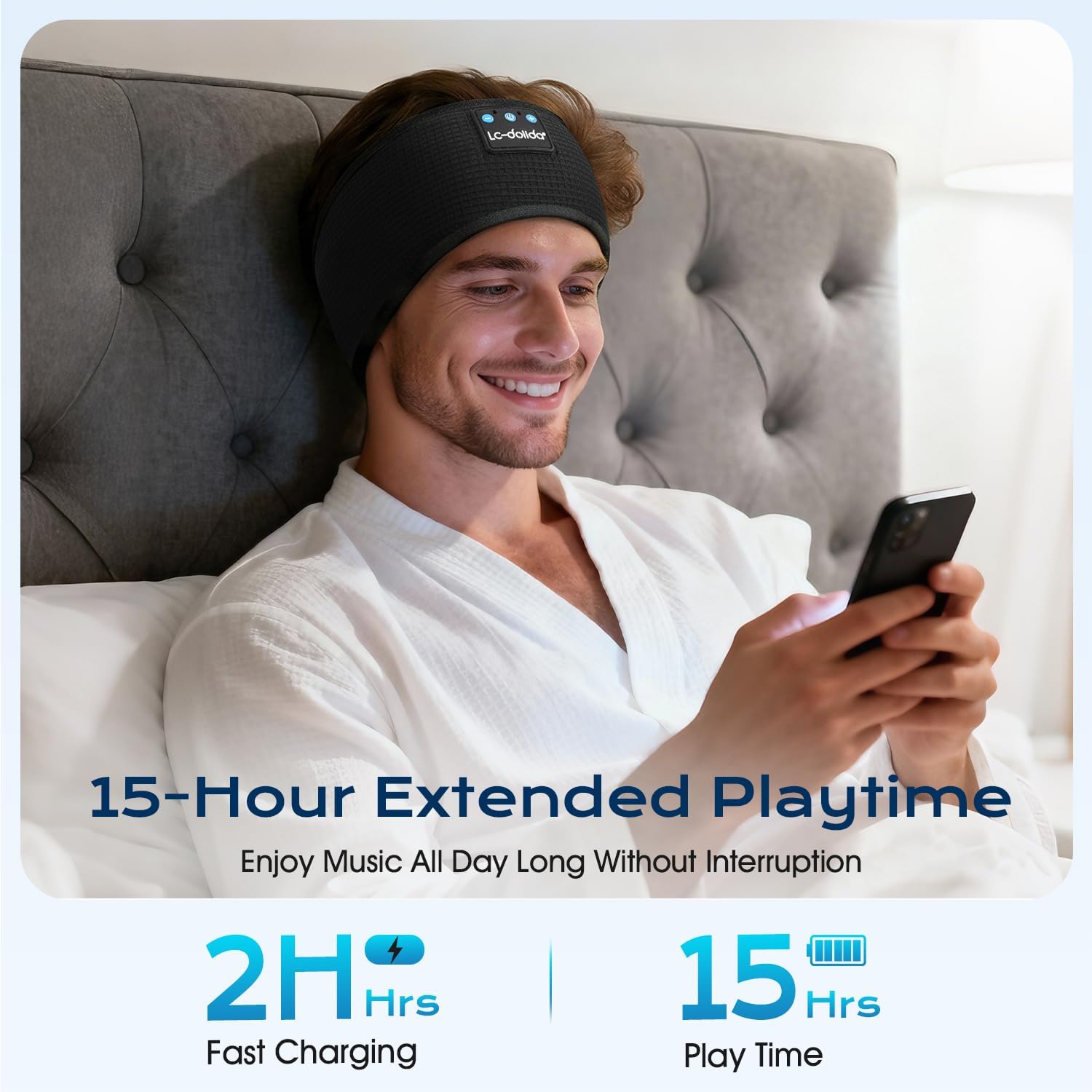 Thumbnail 6 de LC-dolida Bluetooth Schlafkopfhörer Stirnband mit 15+ Std. Spielzeit (Bluetooth 5.4, 4D-Stretch)