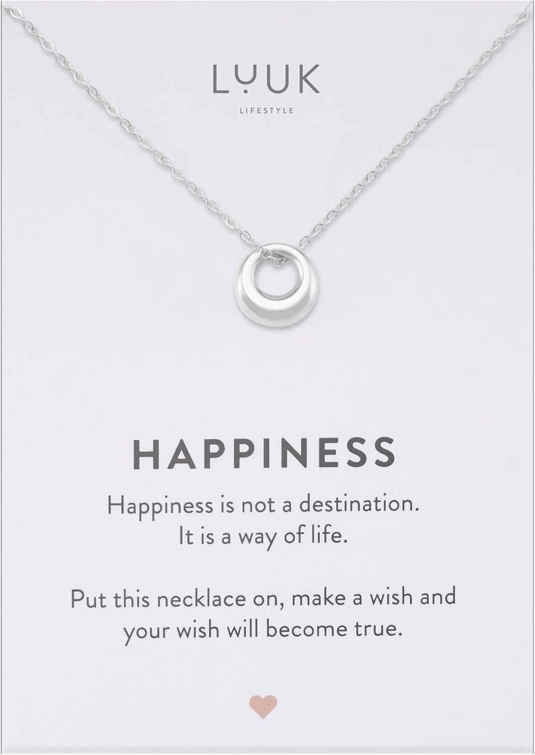 Thumbnail 6 de LUUK LIFESTYLE Collier avec pendentif couronne en acier inoxydable – 50 cm + carte HAPPINESS