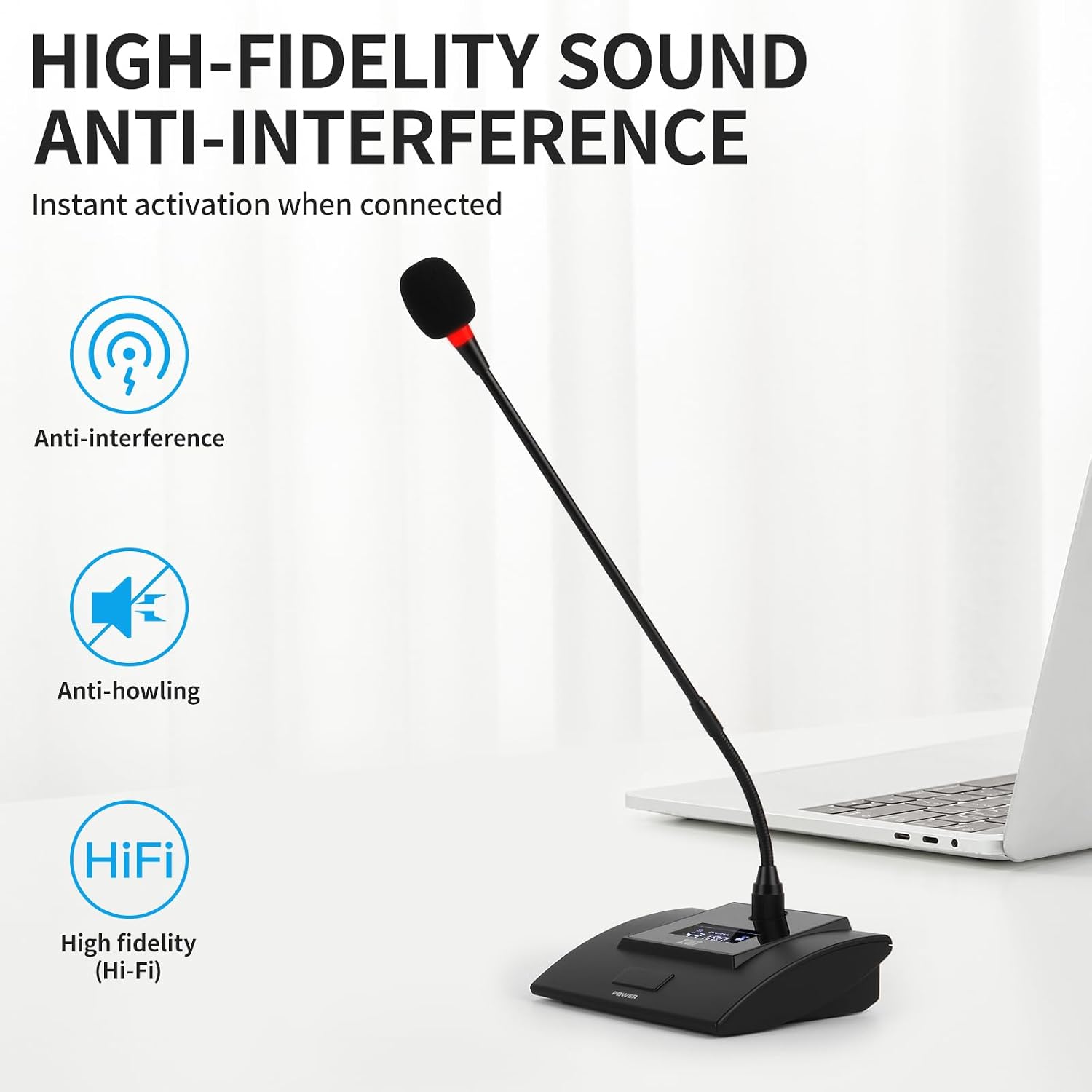 Thumbnail 2 de XTUGA CM240 4-Channel Wireless Conference Microphone System with UHF Gooseneck Mics