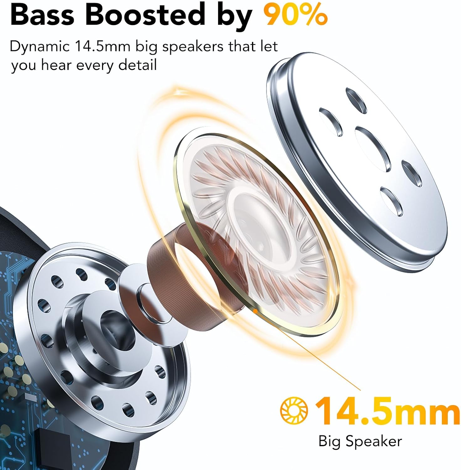 Thumbnail 1 de Bluetooth Headset V5.4 mit LED-Ladebox – ENC Dual Mikrofone, IPX7, 2 Geräte gleichzeitig