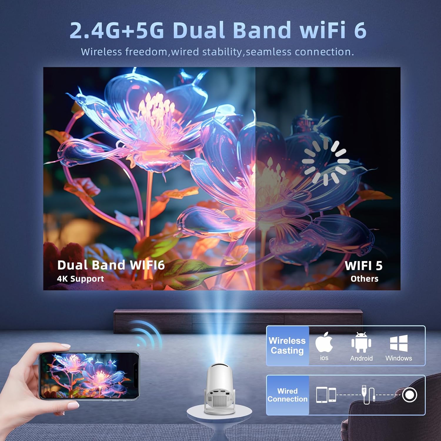 Thumbnail 4 de Salange HY300 PRO+ mini projector 535g