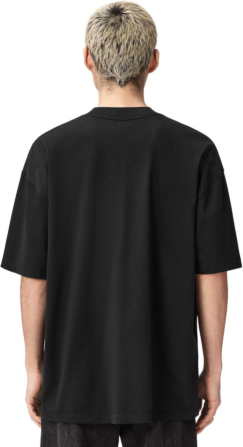 Detalle de Allsaints Mikro SS Crew T-Shirt Uomo — T-Shirt oversize a manica corta con girocollo