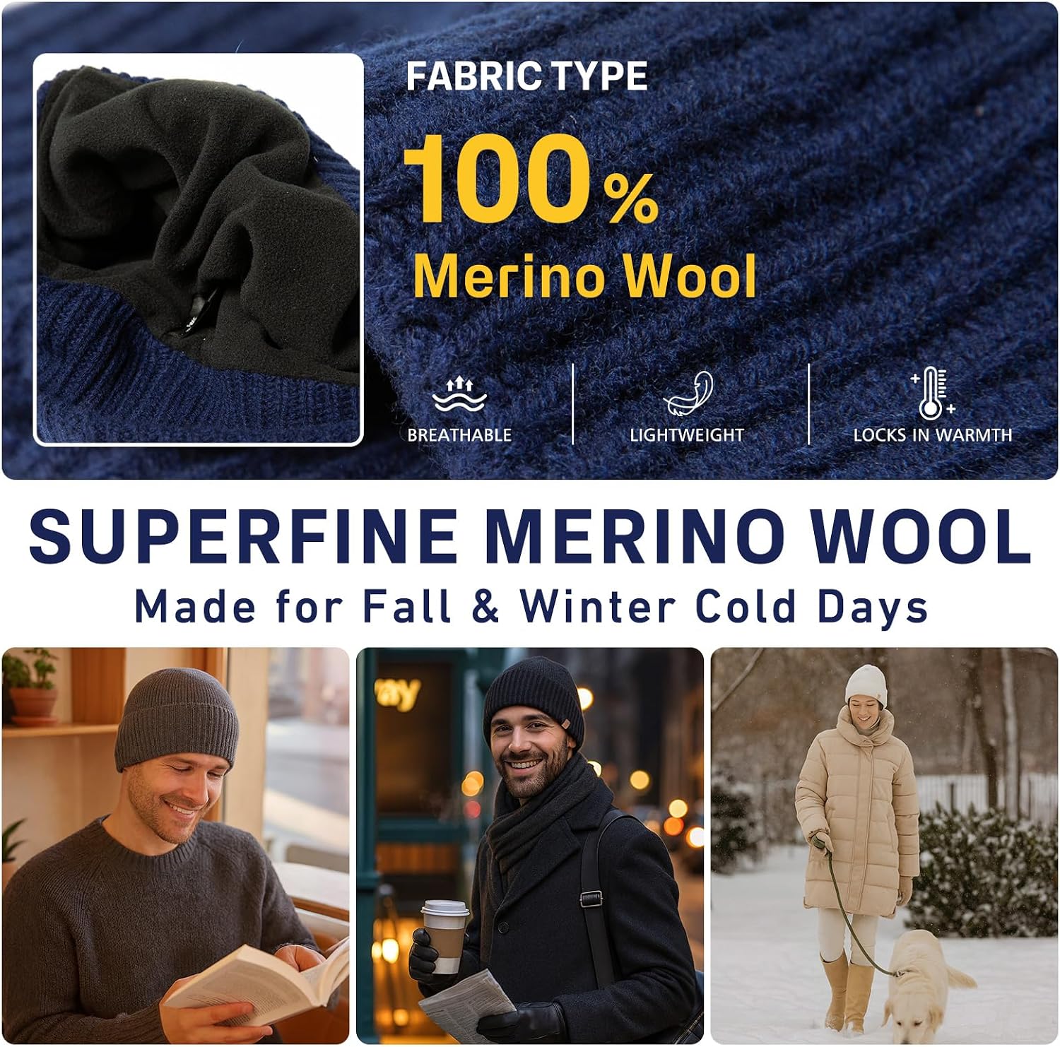Thumbnail 1 de TOP-EX PolarWool Oversized Merino Wool Beanie 3 Sizes
