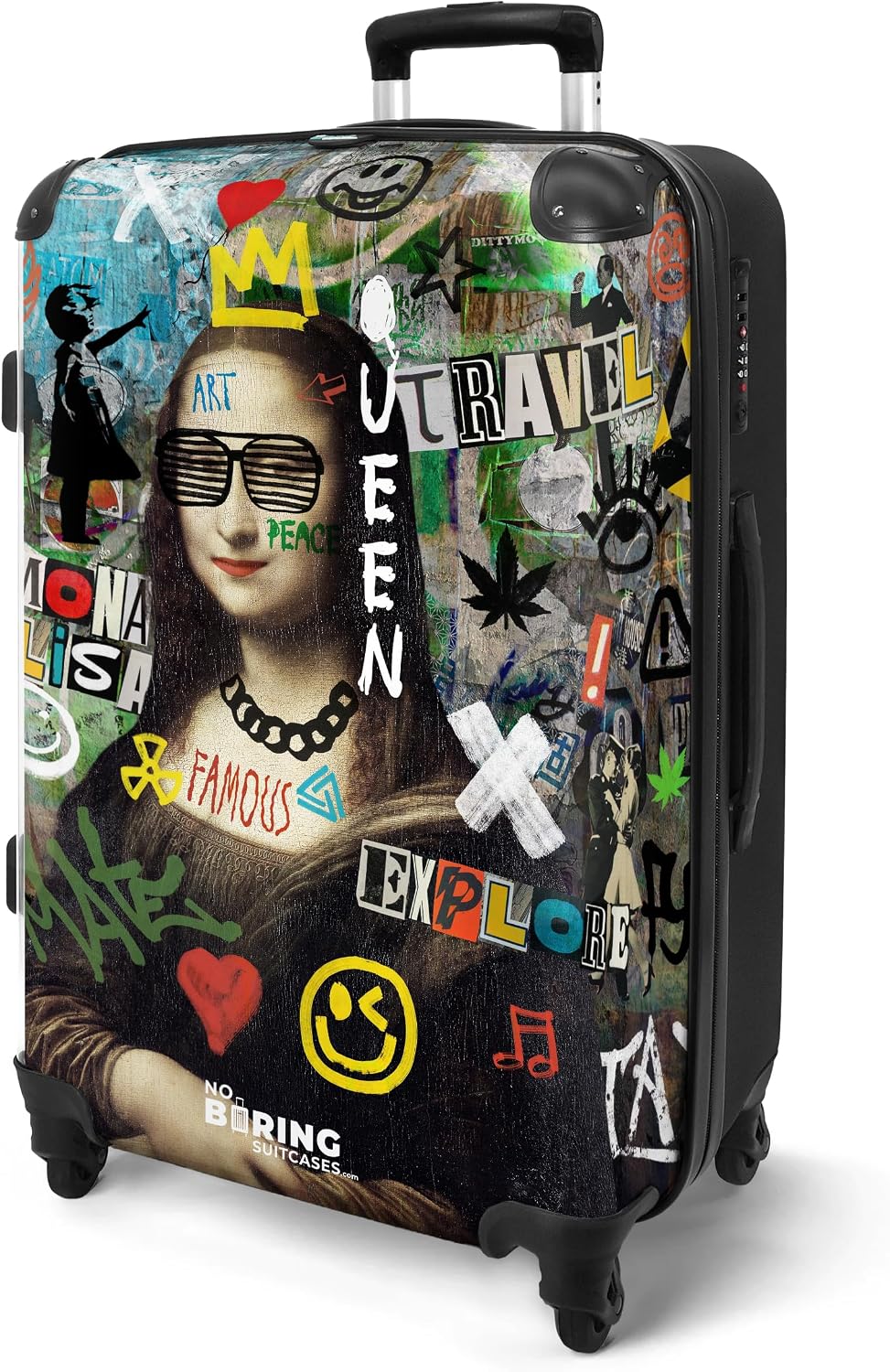 Detalle 2 de NoBoringSuitcases.com Maleta Grande con Ruedas y Cerradura TSA