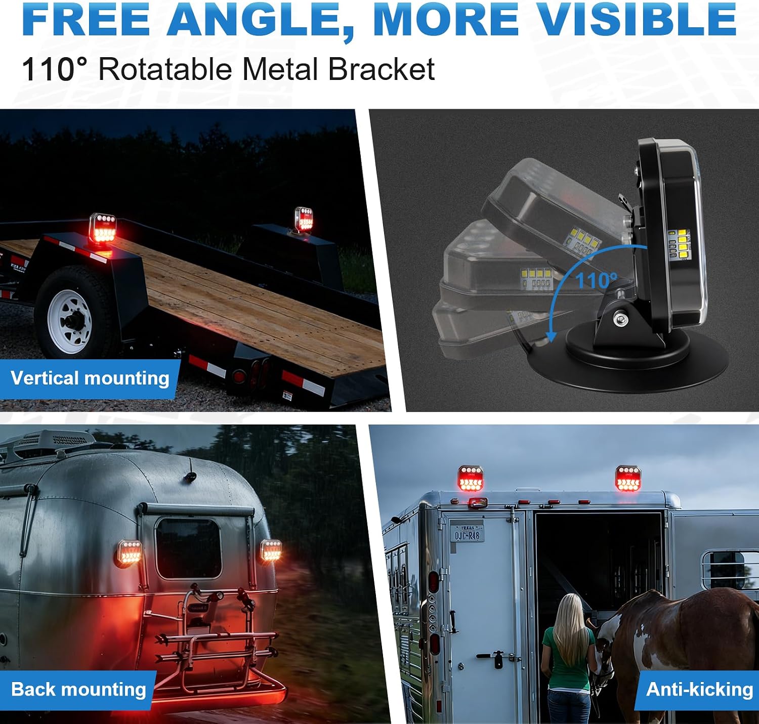 Detalle 2 de NeaLia Wireless Trailer Light Kit 110° Rotatable 🚚