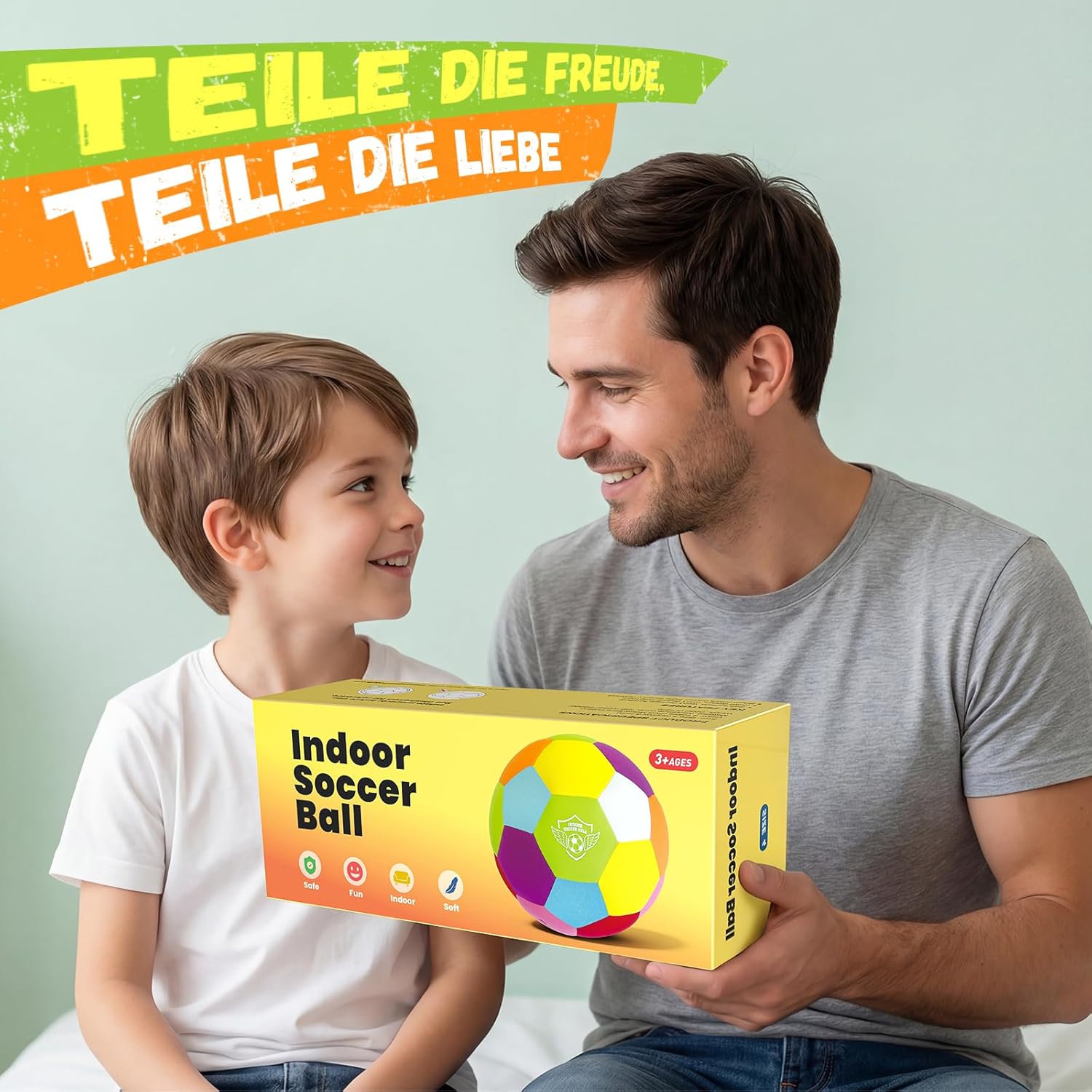 Thumbnail 6 de Jofuni Indoor-Fußball-Trainingsball Standardgröße 4 – weicher Hallenball für Zuhause (3–12 Jahre)