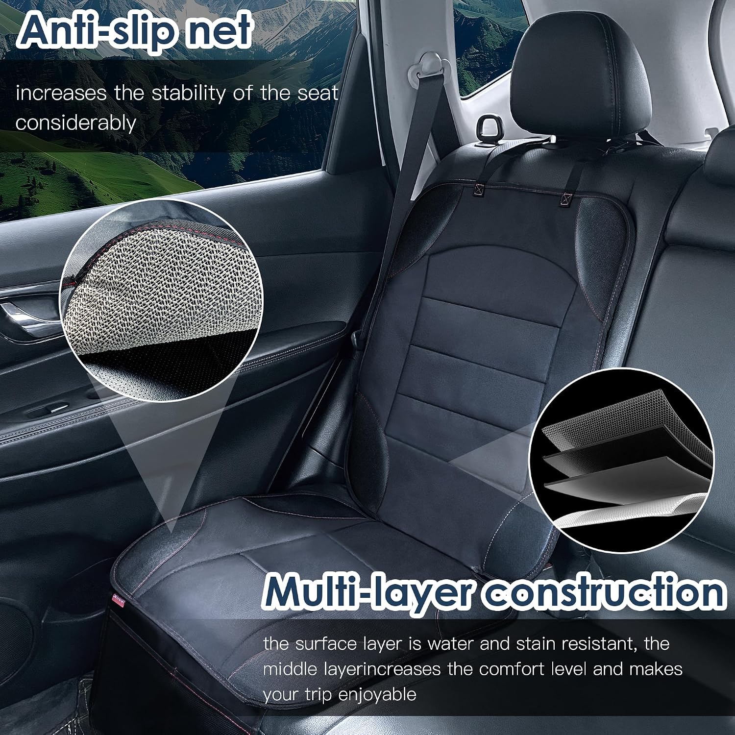 Detalle 2 de Sinvitron Seat Protector Under Baby Car Seat, 2-Pack with Mesh Pockets