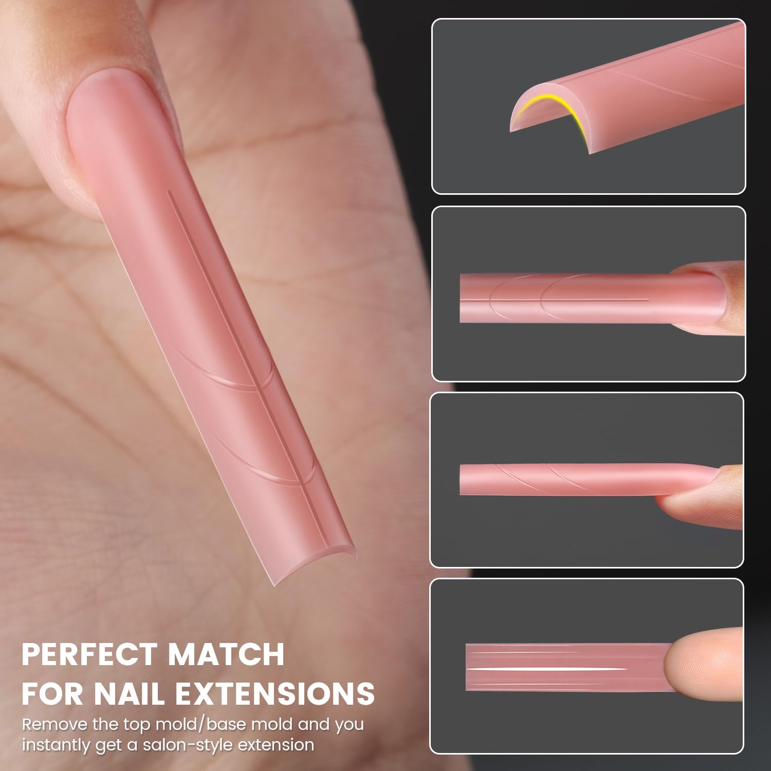 Thumbnail 2 de YOKEFELLOW Dual Nail Forms Sandwich Nagel-Formen (240 Stück, transparent) für Polygel & Gel-Nagelverlängerung