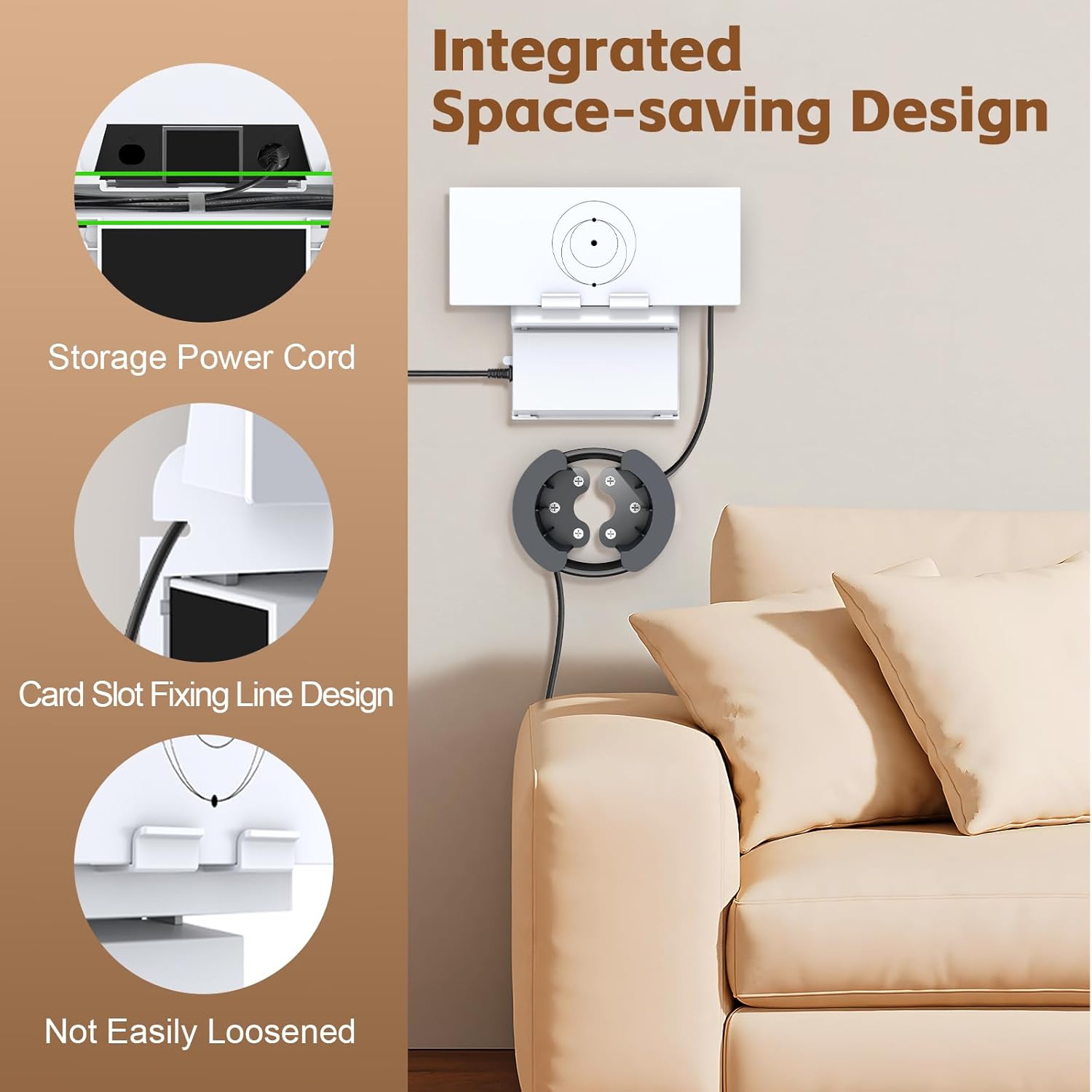 Detalle de UBeesize Starlink Mount, Standard Router 3 Wall Mount with Cable Caddy