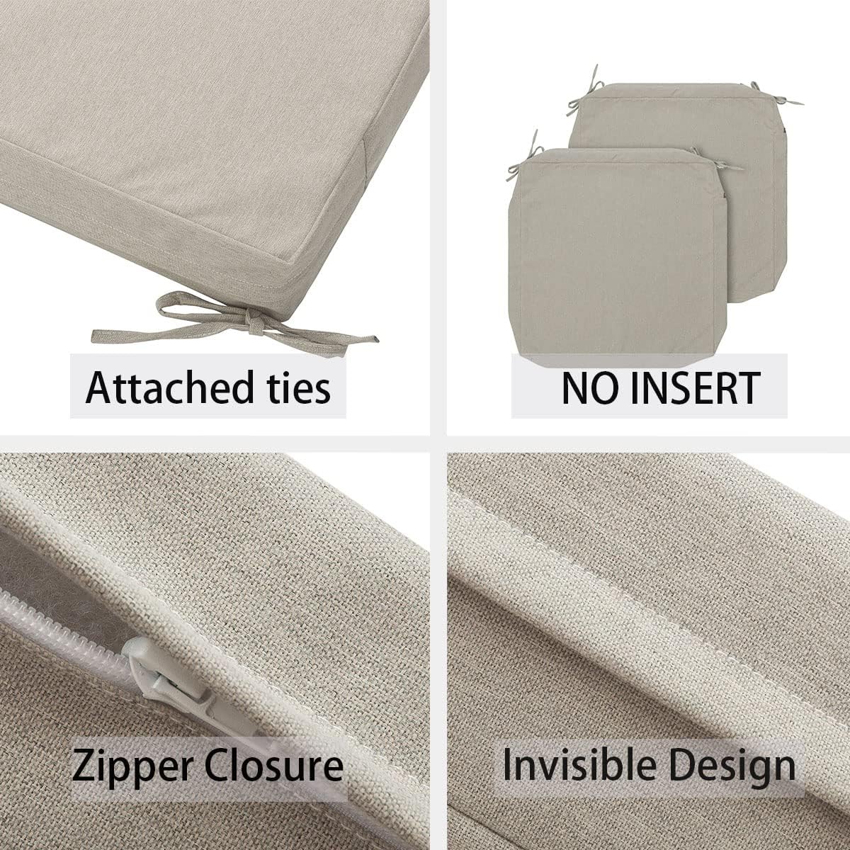 Detalle 2 de FUNHOME Outdoor Cushion Covers 24 x 22 x 4 Inches