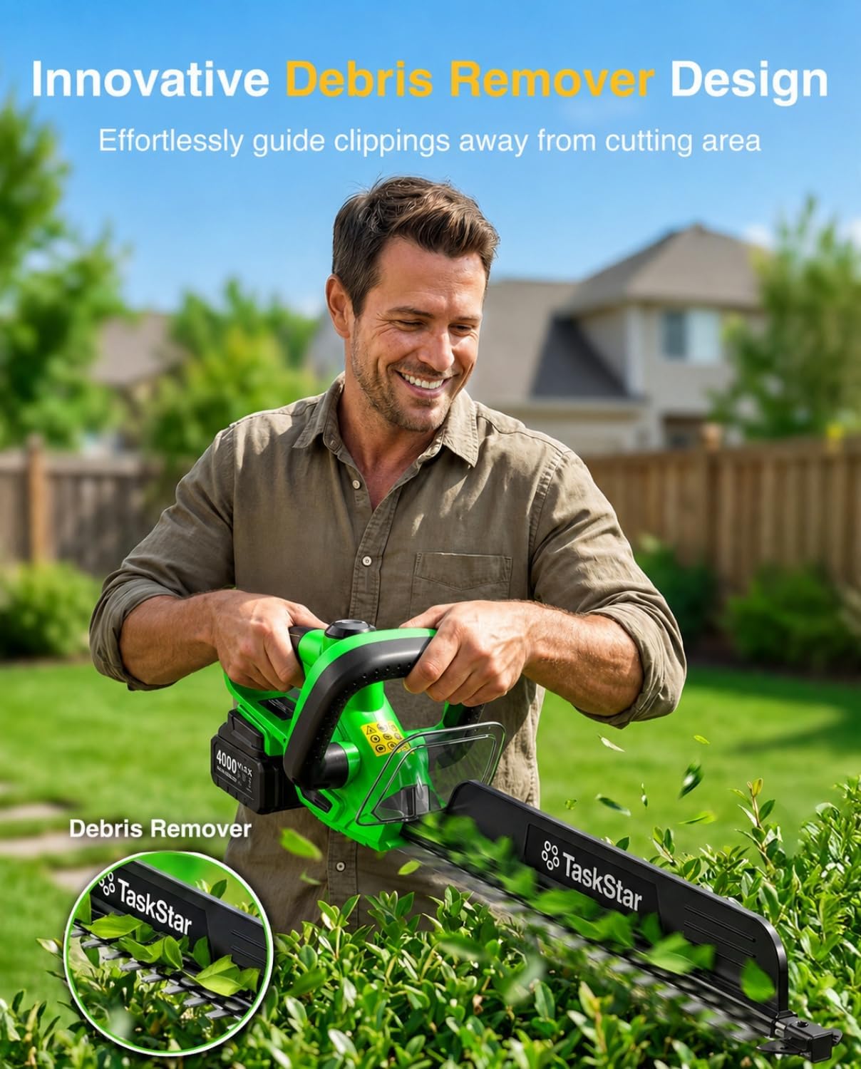 Detalle de TaskStar Cordless Hedge Trimmer 22-Inch