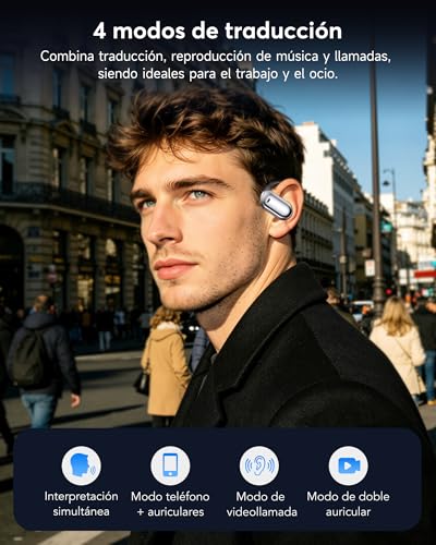 Thumbnail 3 de Pviwzux AI: Auriculares Traductor en Tiempo Real, 198 Idiomas y 3 en 1 para Viajar y Reuniones