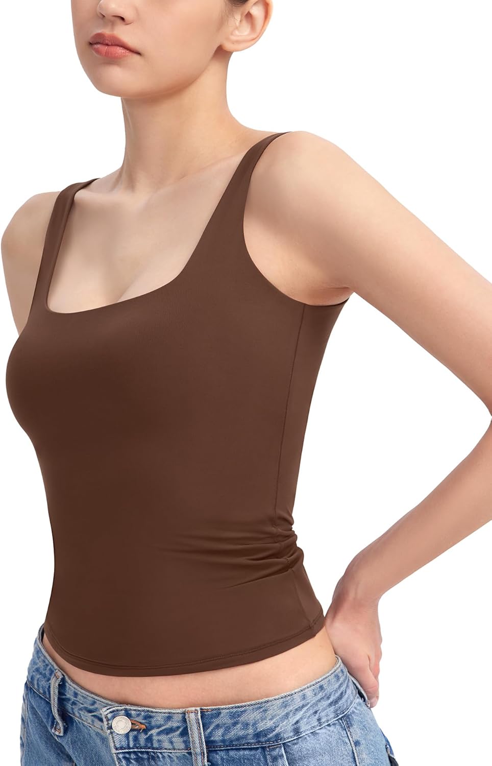 Thumbnail 4 de PUMIEY Women's Square Neck Tank Top