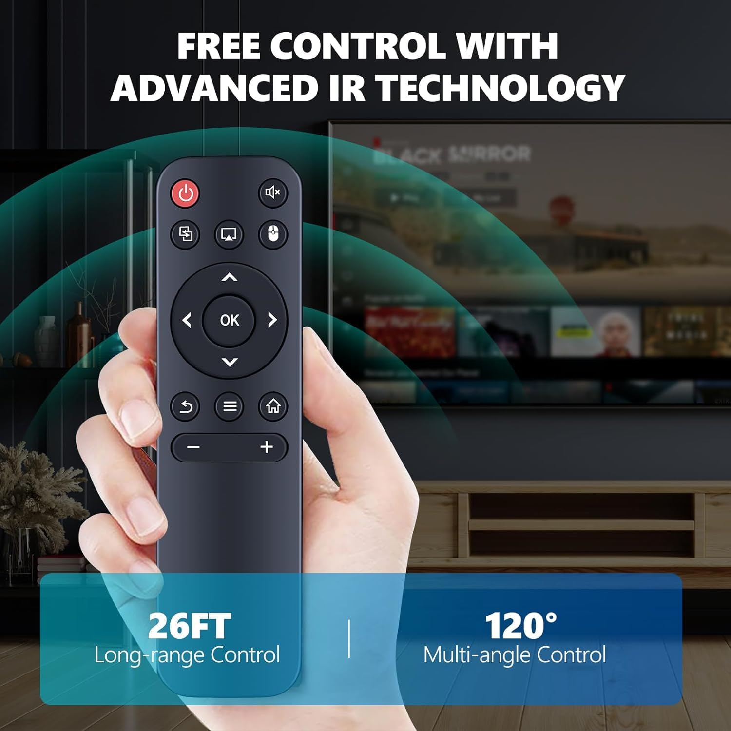 Detalle 2 de Remote Control for HY300 HY320 HY300Pro Mini Portable Projector (IR 3.0) – Back-Up Controller