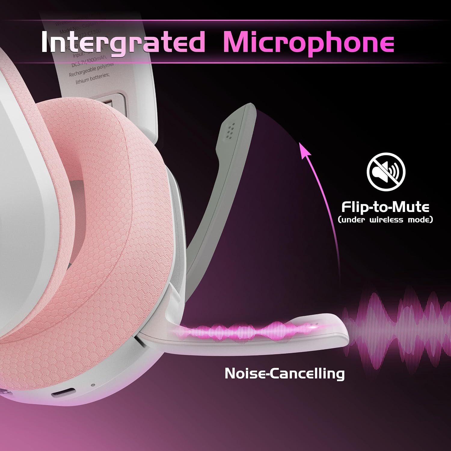 Detalle 2 de Gvyugke 560 Wireless Gaming Headset, 50mm Drivers, Bluetooth 5.3
