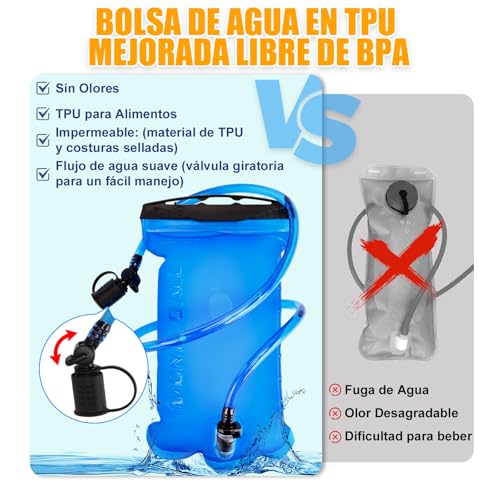 Thumbnail 1 de ONETOALL Chaleco Running con mochila de hidratación 2L para trail, 150 g y reflectantes