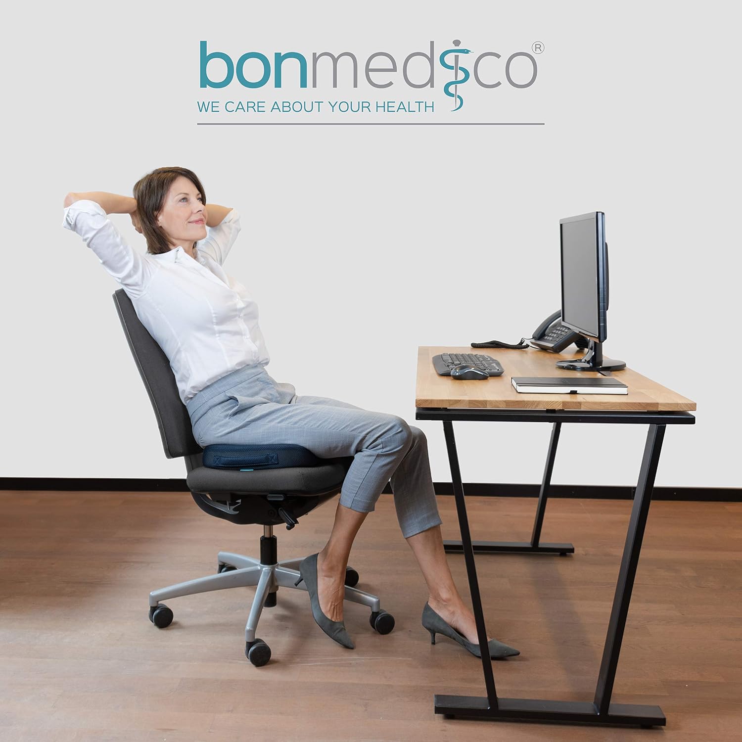 Thumbnail 6 de Bonmedico Cuscino Sedia Ufficio: Seduta Ergonomica in Memory Foam con Gel