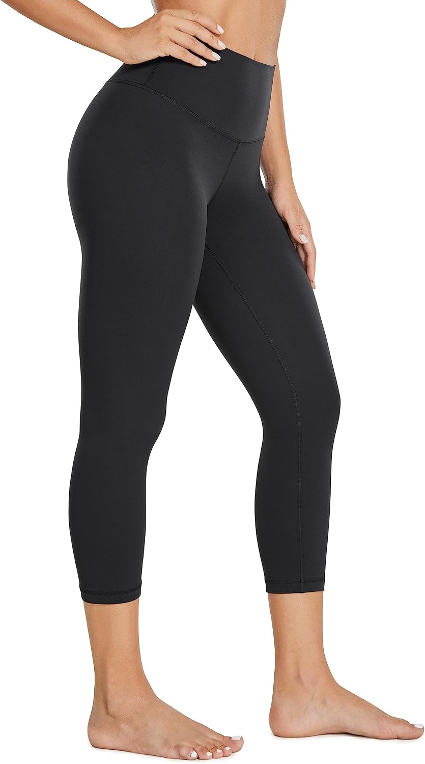 Detalle de CRZ YOGA Butterluxe da donna a vita alta: leggings capri da salotto per yoga