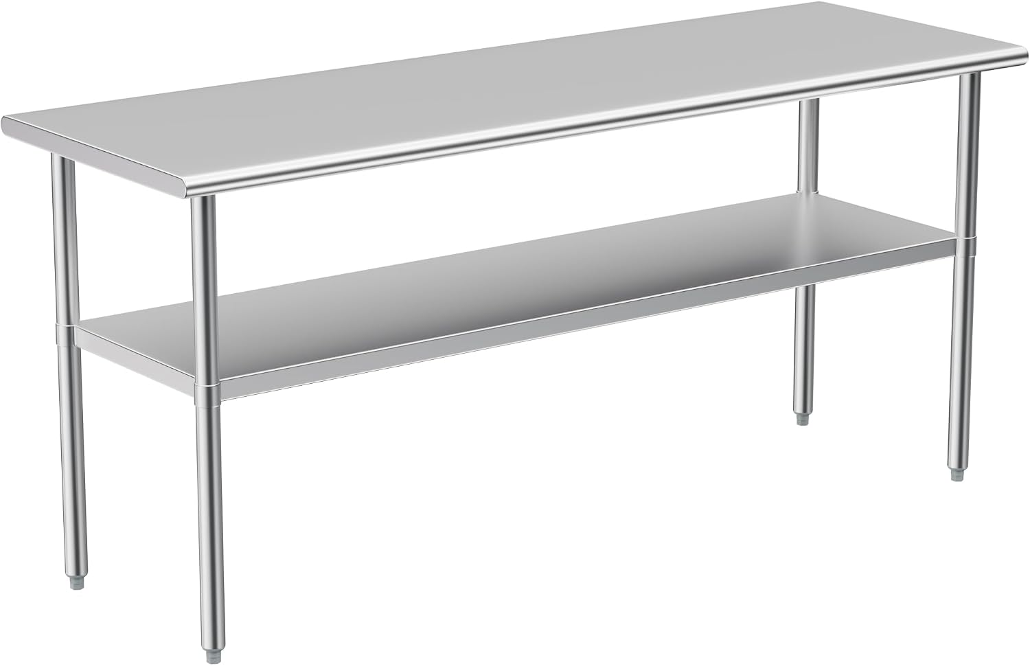 Detalle de Atronor Stainless Steel Prep Table, 24 x 70 in. with Adjustable Undershelf