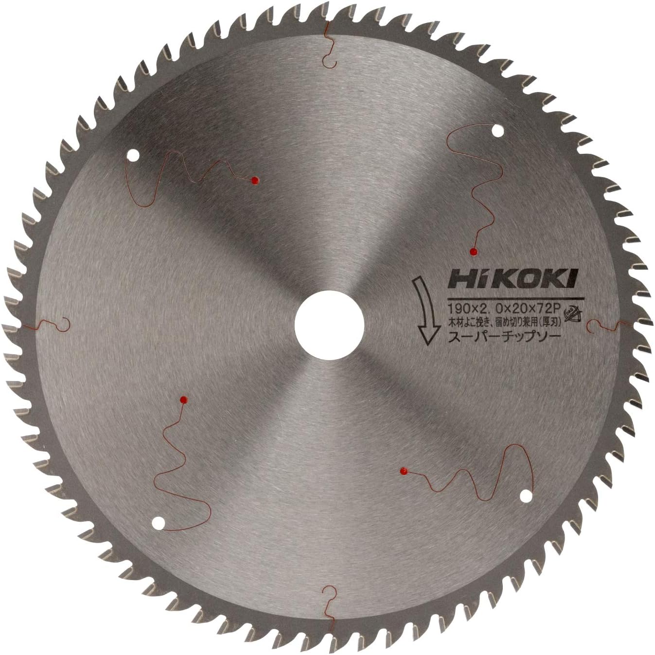 Detalle de HiKOKI 0032-2040 スーパーチップソー 丸のこ用替刃 190mm・72枚刃