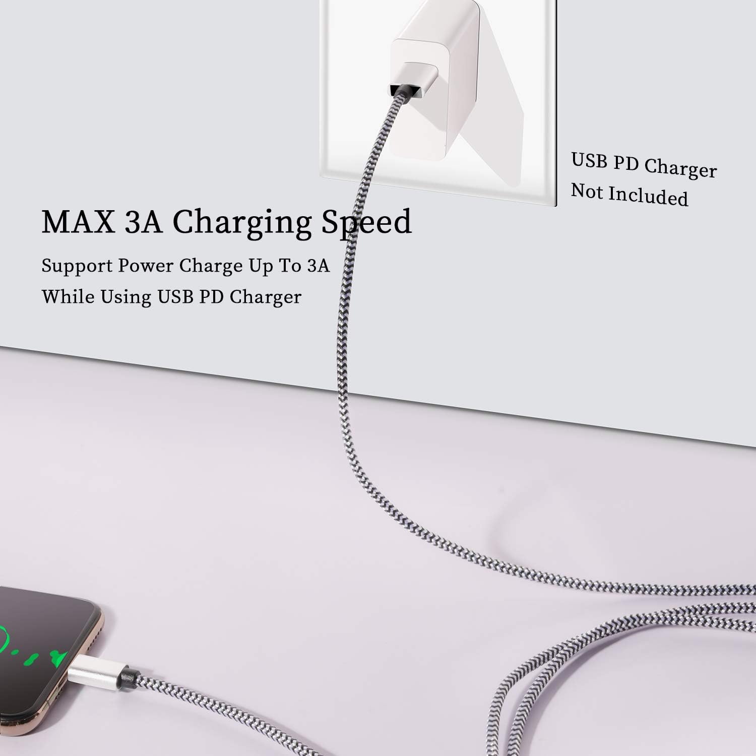 Thumbnail 2 de QQLIKE USB Type C Cable 6FT 5-Pack