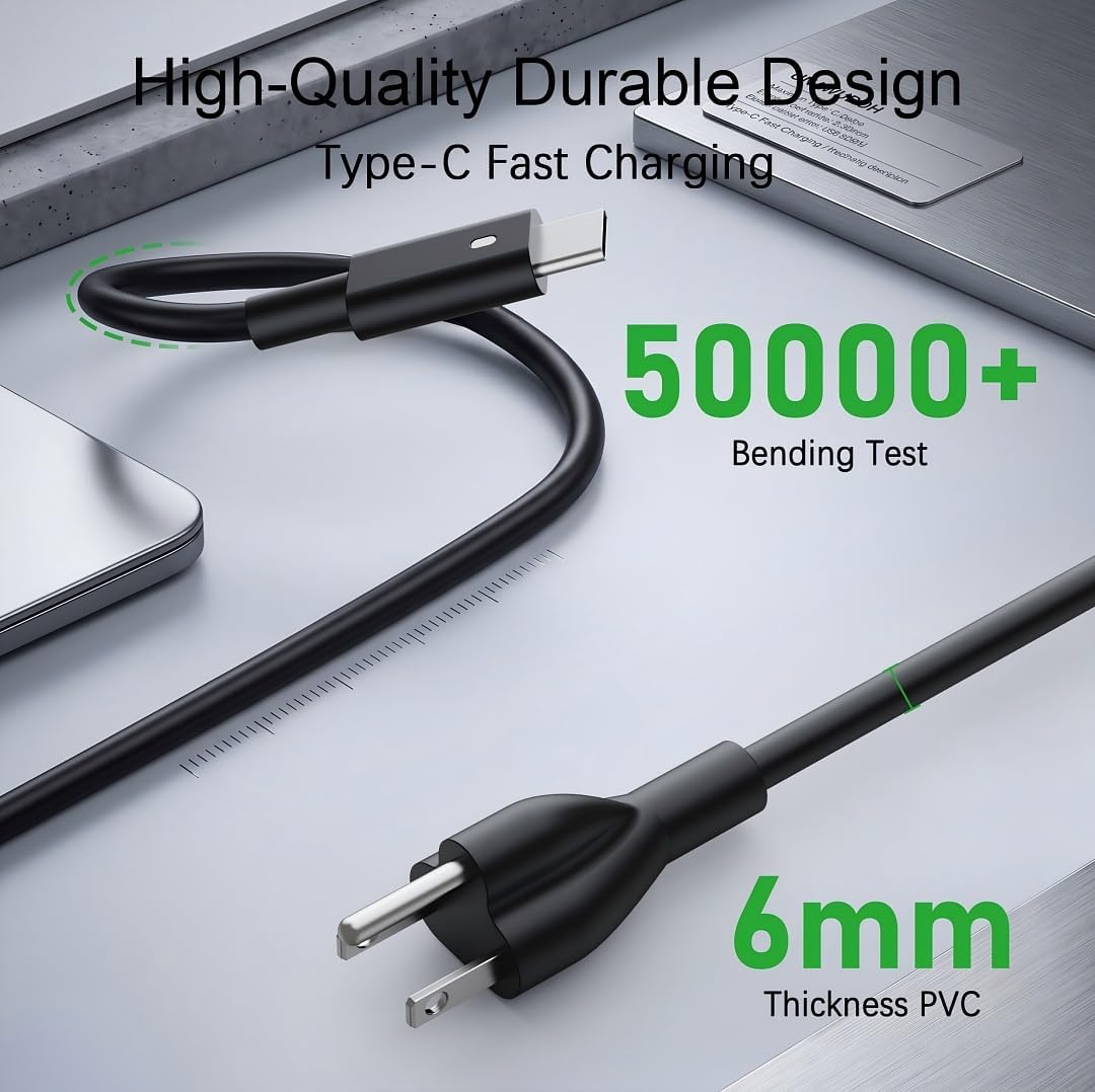 Detalle de 130W USB-C Laptop Charger for Dell XPS, Precision, Latitude — High-Efficiency PD Power Supply