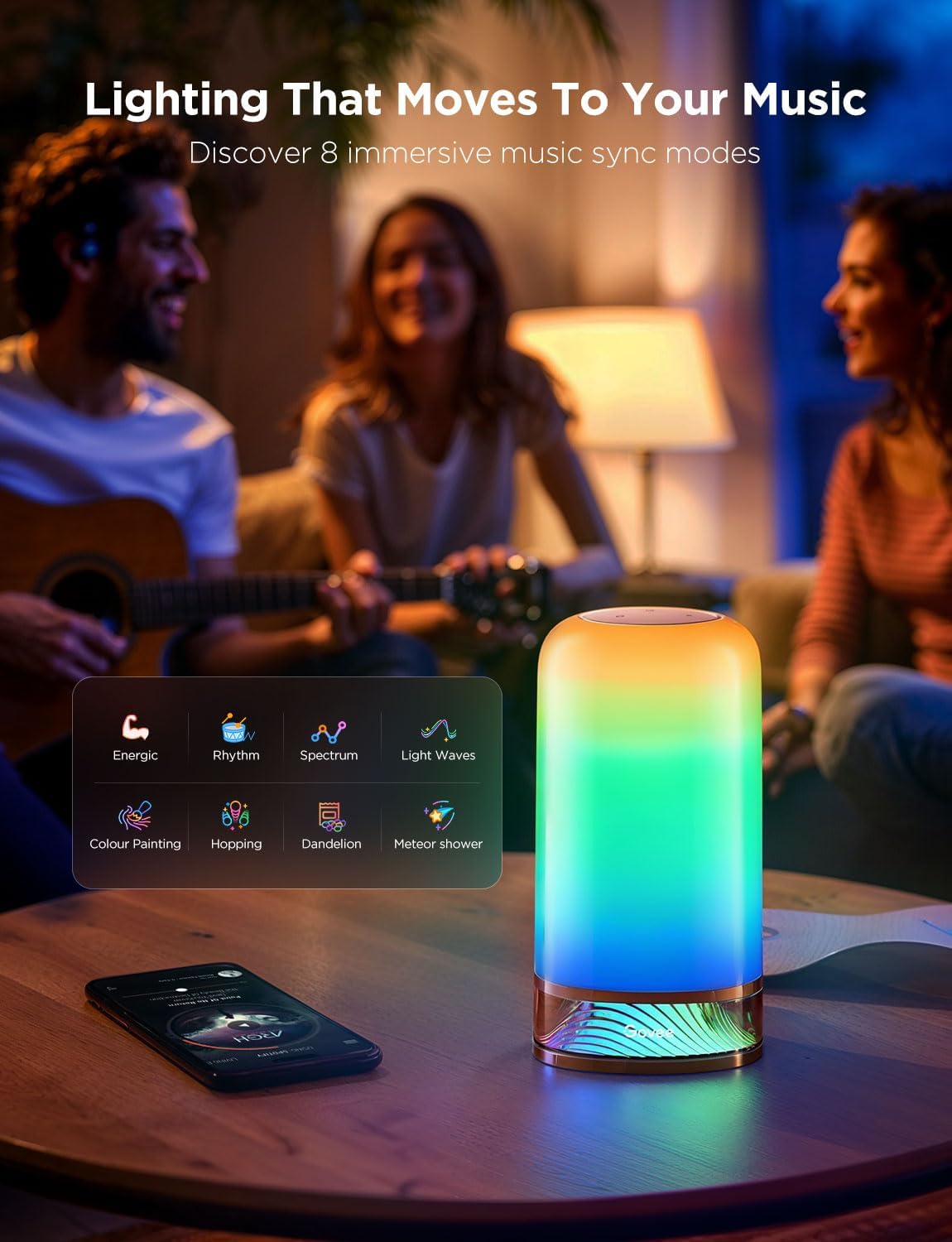 Thumbnail 5 de Govee Bedside Touch Table Lamp: RGBICWW, Matter and Alexa compatible with 70 scene modes