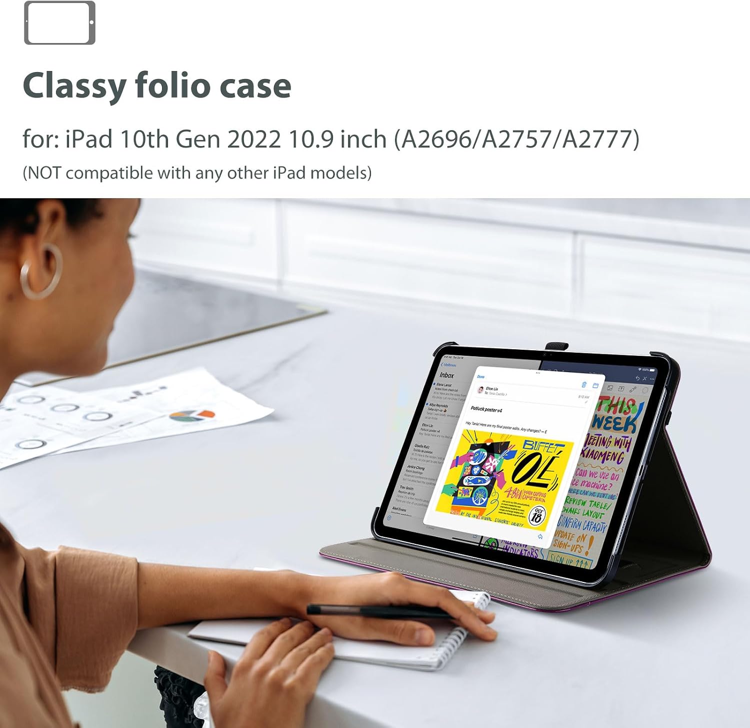 Thumbnail 6 de ProCase iPad Lederhülle A10 10,9 Zoll