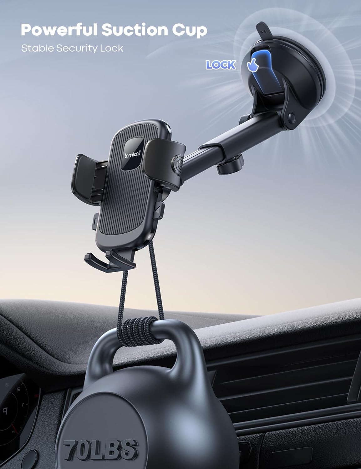 Detalle 2 de Lamicall Car Phone Mount 360° Rotation