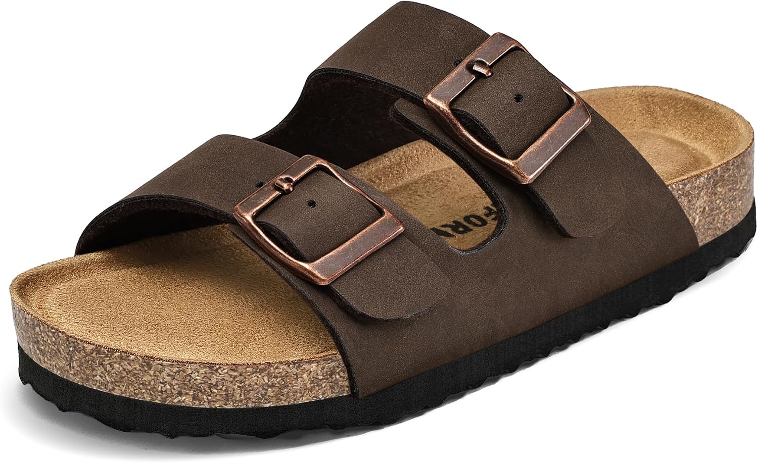 Detalle de K KomForme Kids Sandals with Cork Footbed: Adjustable, Comfortable Slides for Little and Big Kids