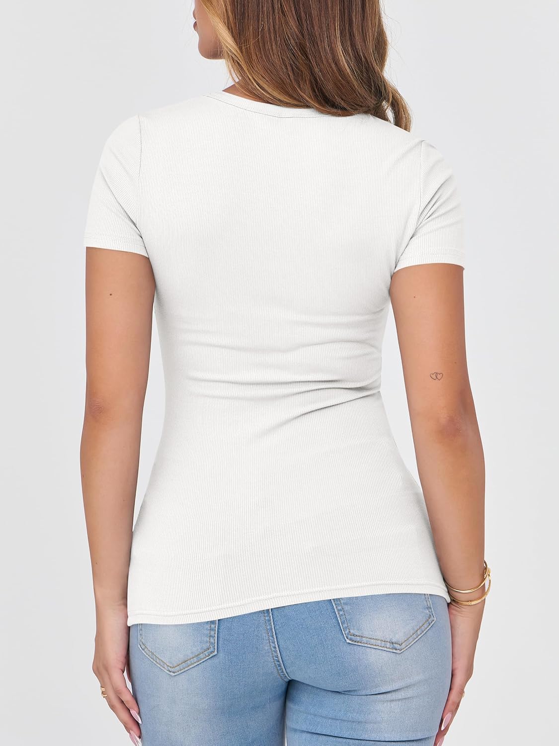 Thumbnail 5 de ANRABESS Women Ribbed Slim Tee XS–3XL