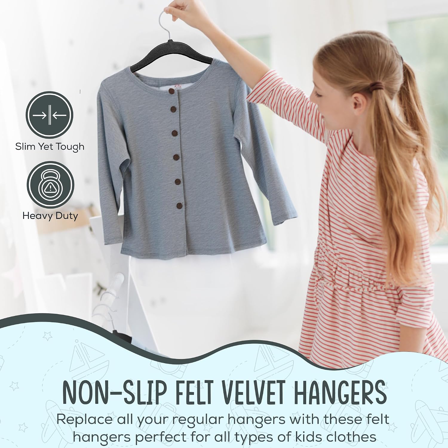 Thumbnail 2 de TechZoo 50 Premium Velvet Hangers, 14"