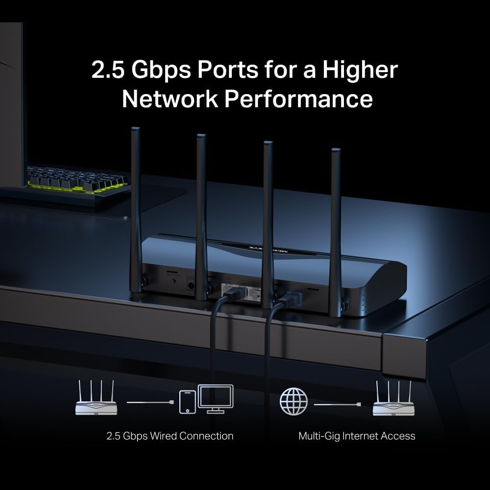 Detalle de MERCUSYS MR27BE WiFi 7 router 3600 Mbps