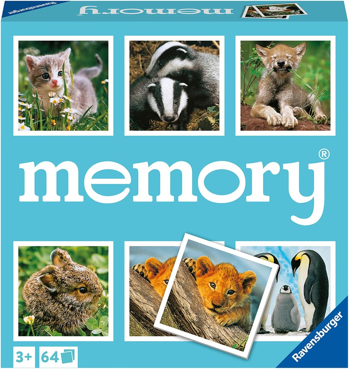 Detalle de Ravensburger Memory® Tierkinder 20879 – Tier-Fans-Merkspiel für 2–8 Spieler ab 3 Jahren