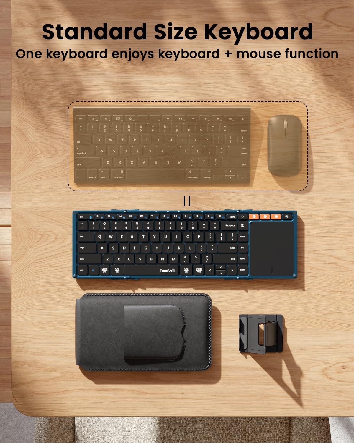Thumbnail 6 de ProtoArc XK01 TP Foldable Keyboard with Touchpad, 88 Keys, Bluetooth 5.1