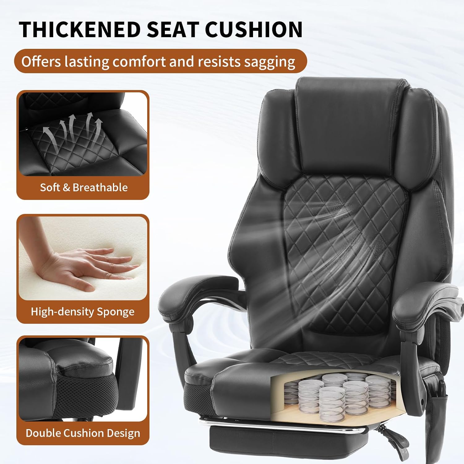 Detalle 2 de Zuacs Massage Office Chair, 400 lb Capacity