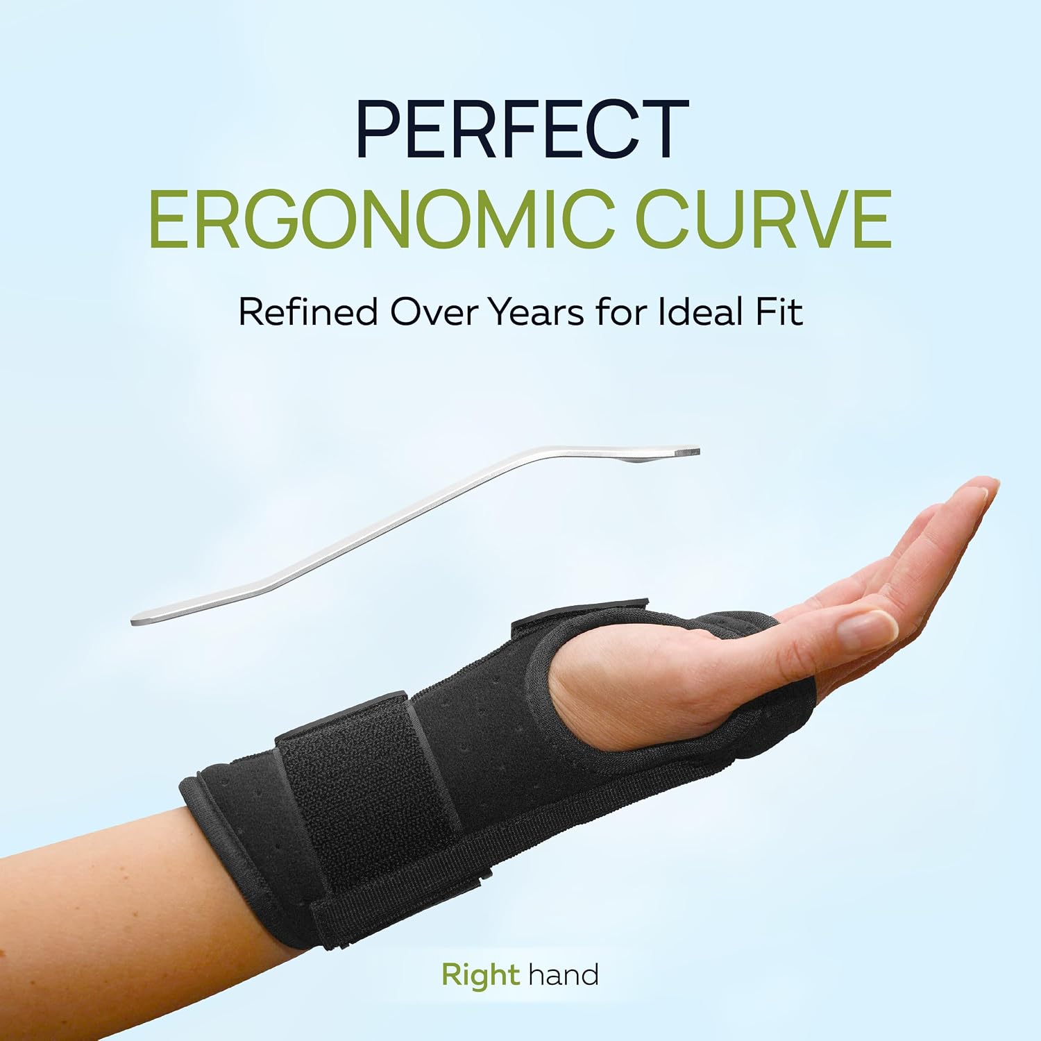Thumbnail 2 de Carpal Tunnel Wrist Brace Night Support with Metal Splint – Right, S/M