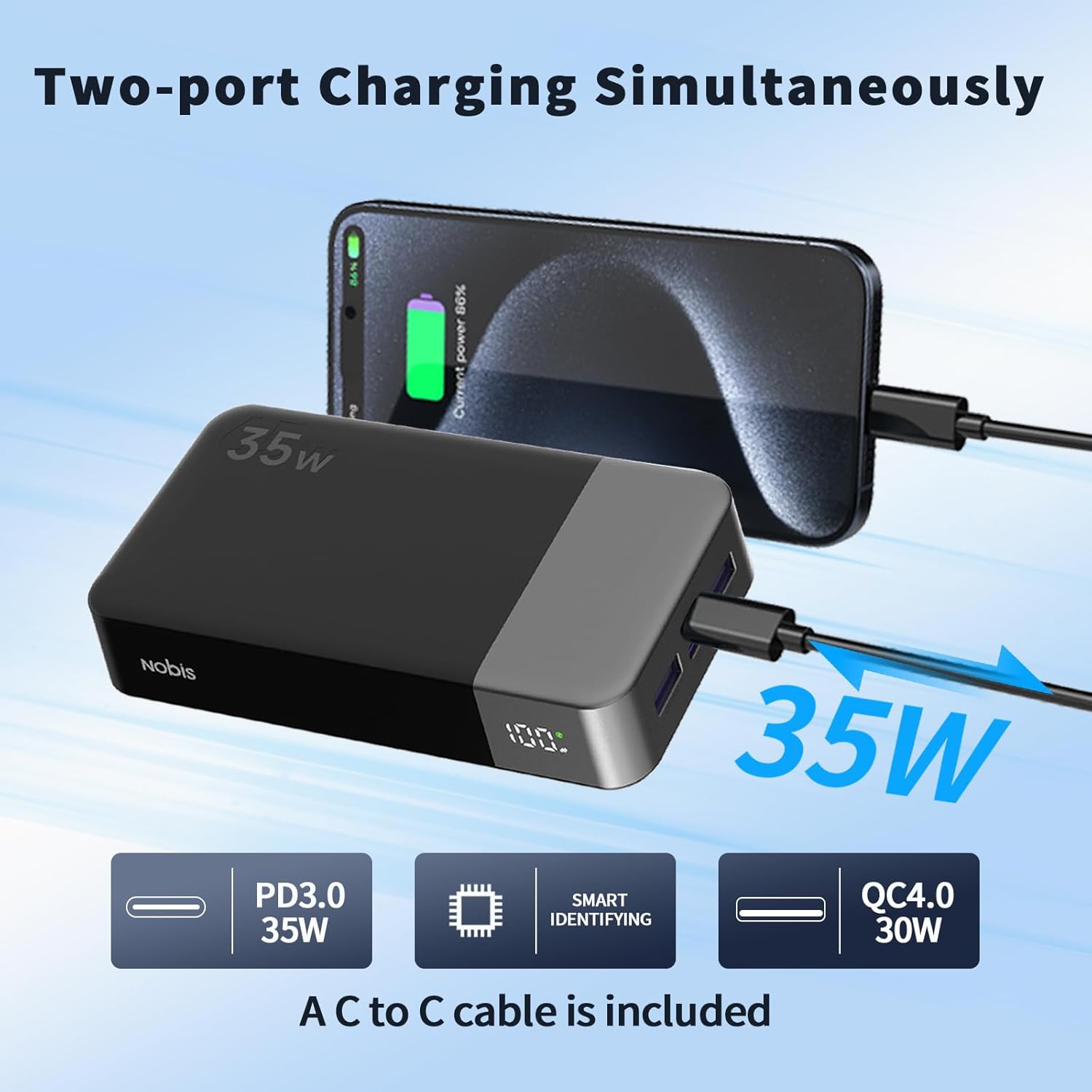 Thumbnail 2 de NOBIS Power Bank 20000mAh ricarica rapida 35W