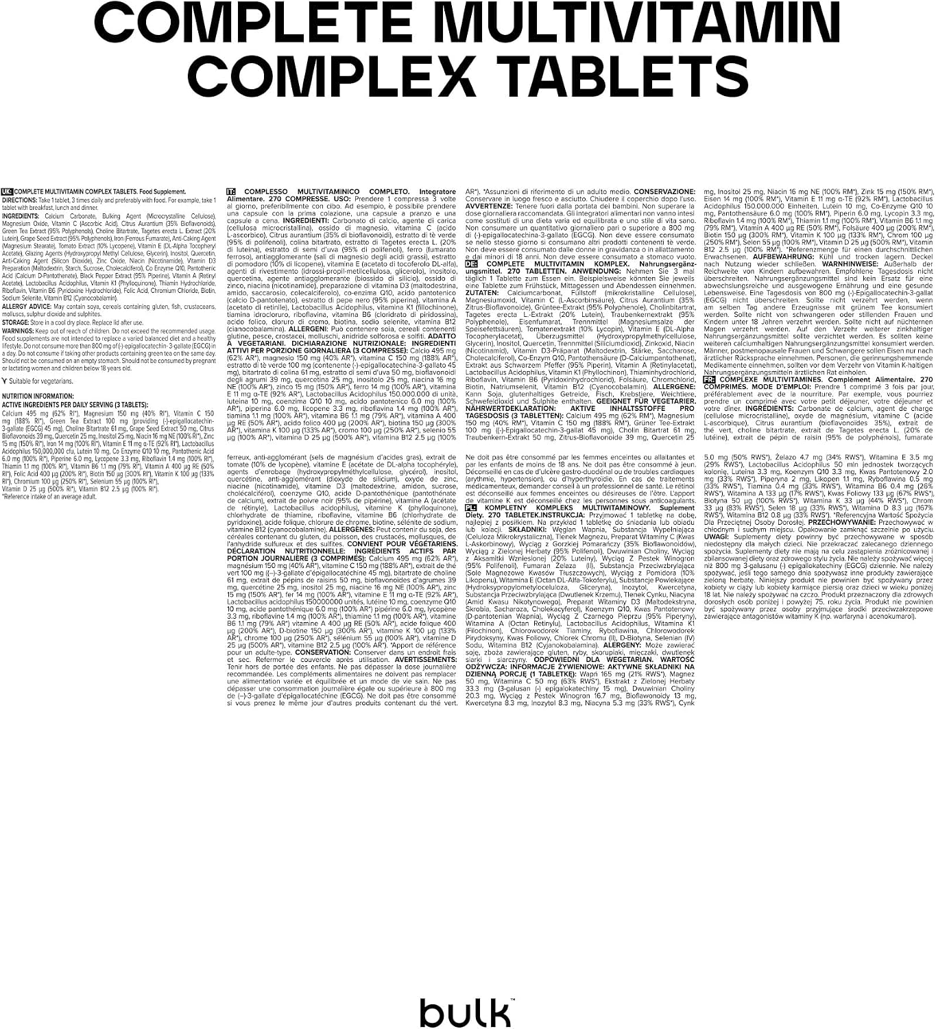 Thumbnail 1 de Bulk Complete Multivitamin: 90 Tabletten