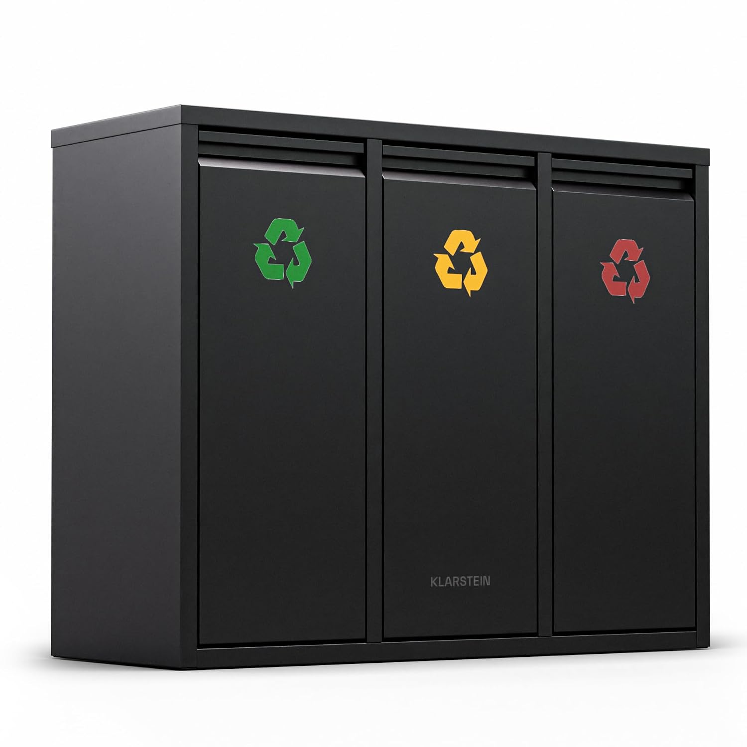 Detalle de Klarstein Ordnungshüter 3 3-in-1 Kitchen Bin, 45L, 3 x 15L Removable Bins, Black