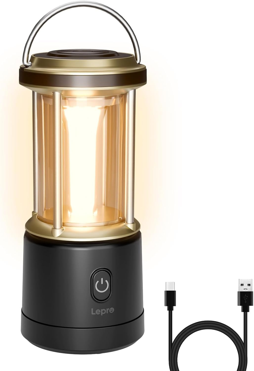 Detalle de Lepro 330044-BK-US 2000LM Camping Lantern, Dual Power, Dimmable, IPX4