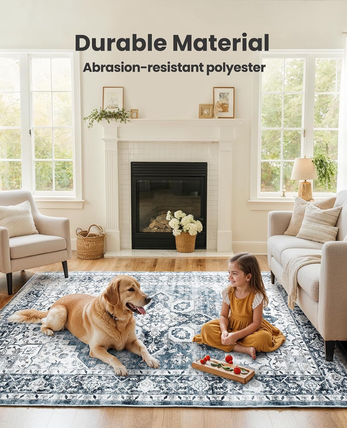 Detalle de AMADA HOMEFURNISHING 5x7 washable area rug 🏠
