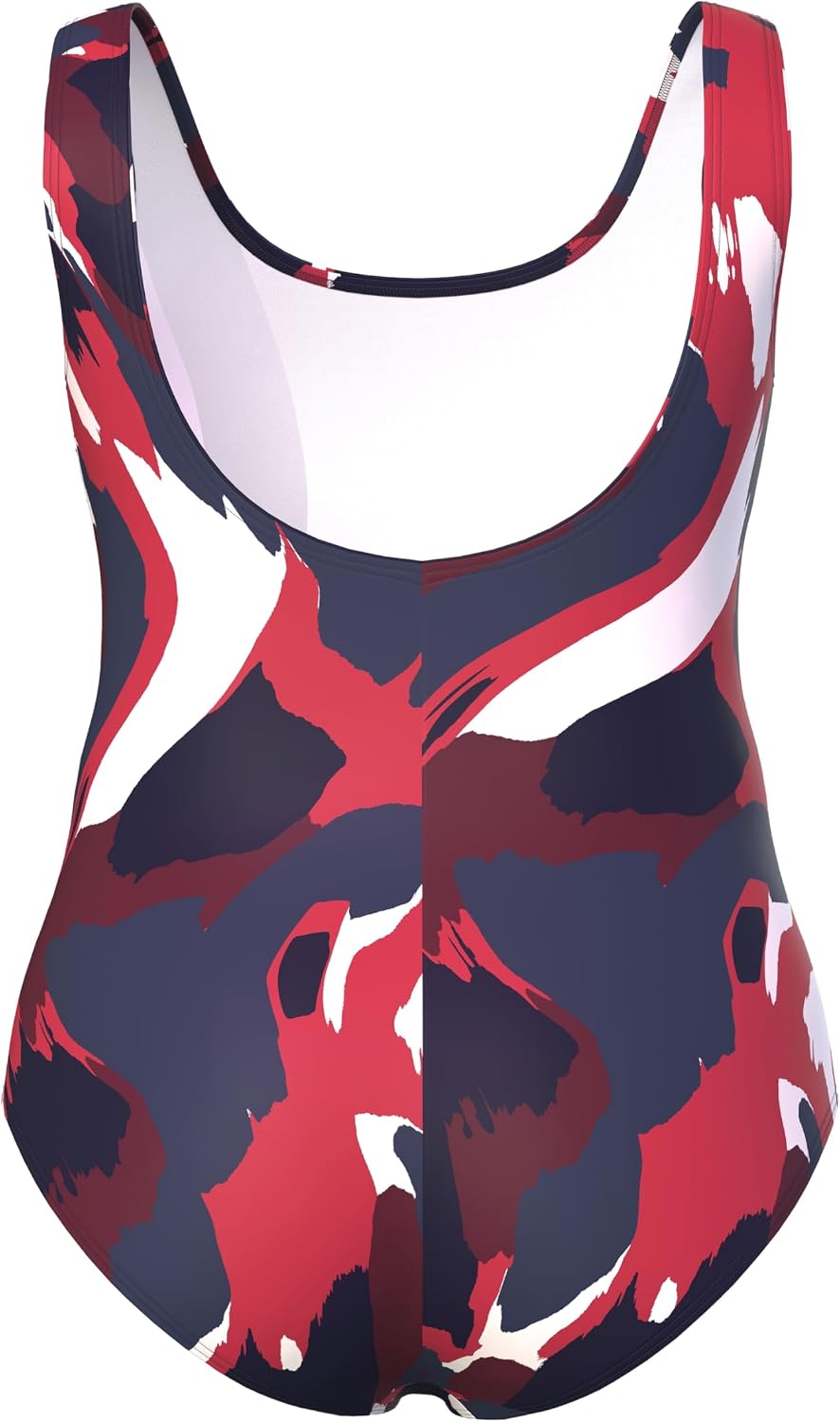 Detalle 2 de Ulla Popken Femme Grandes Tailles Maillot de Bain sans Bonnets Souples, Décolleté Rond et Imprimé Taché