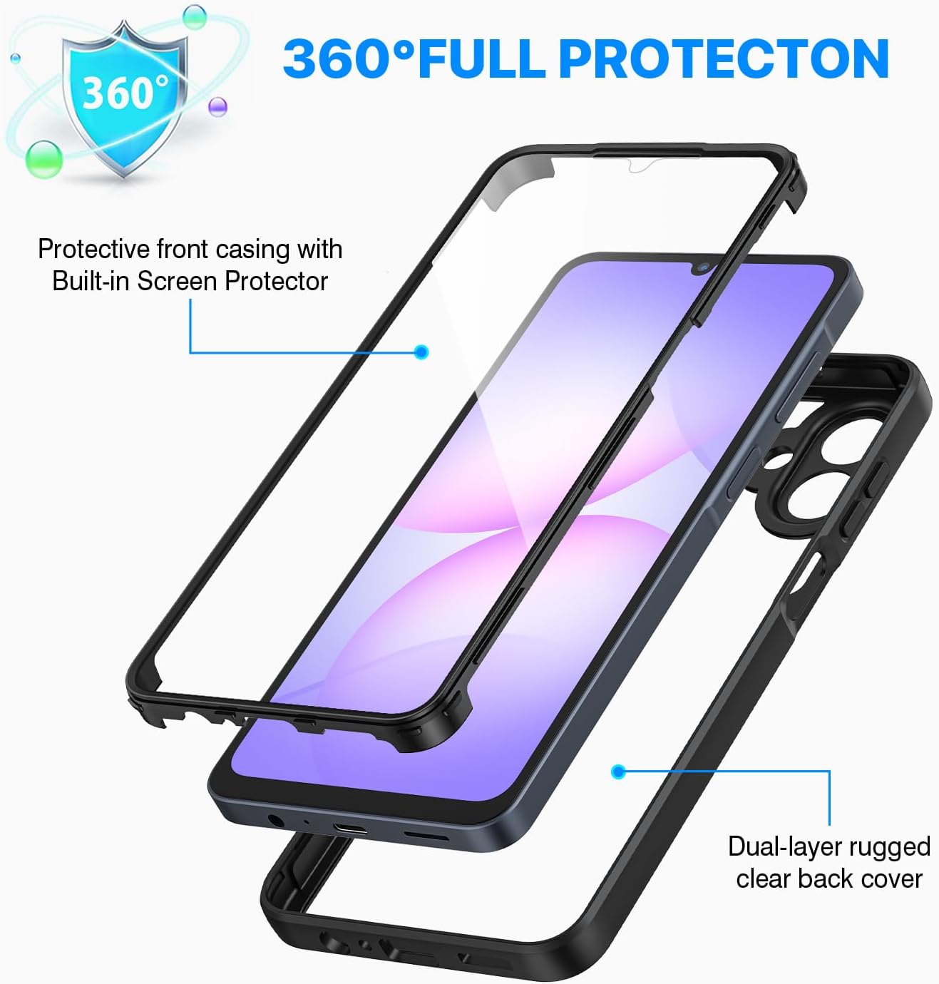 Thumbnail 1 de CENHUFO Samsung A07 case with screen protector