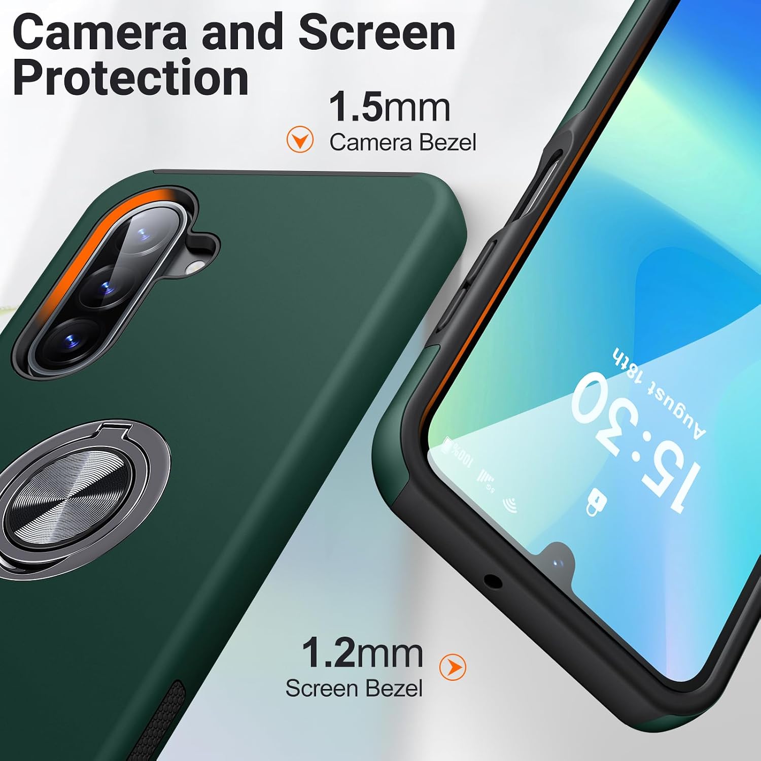 Detalle de AOUIA Samsung Galaxy A26 case with 360° stand