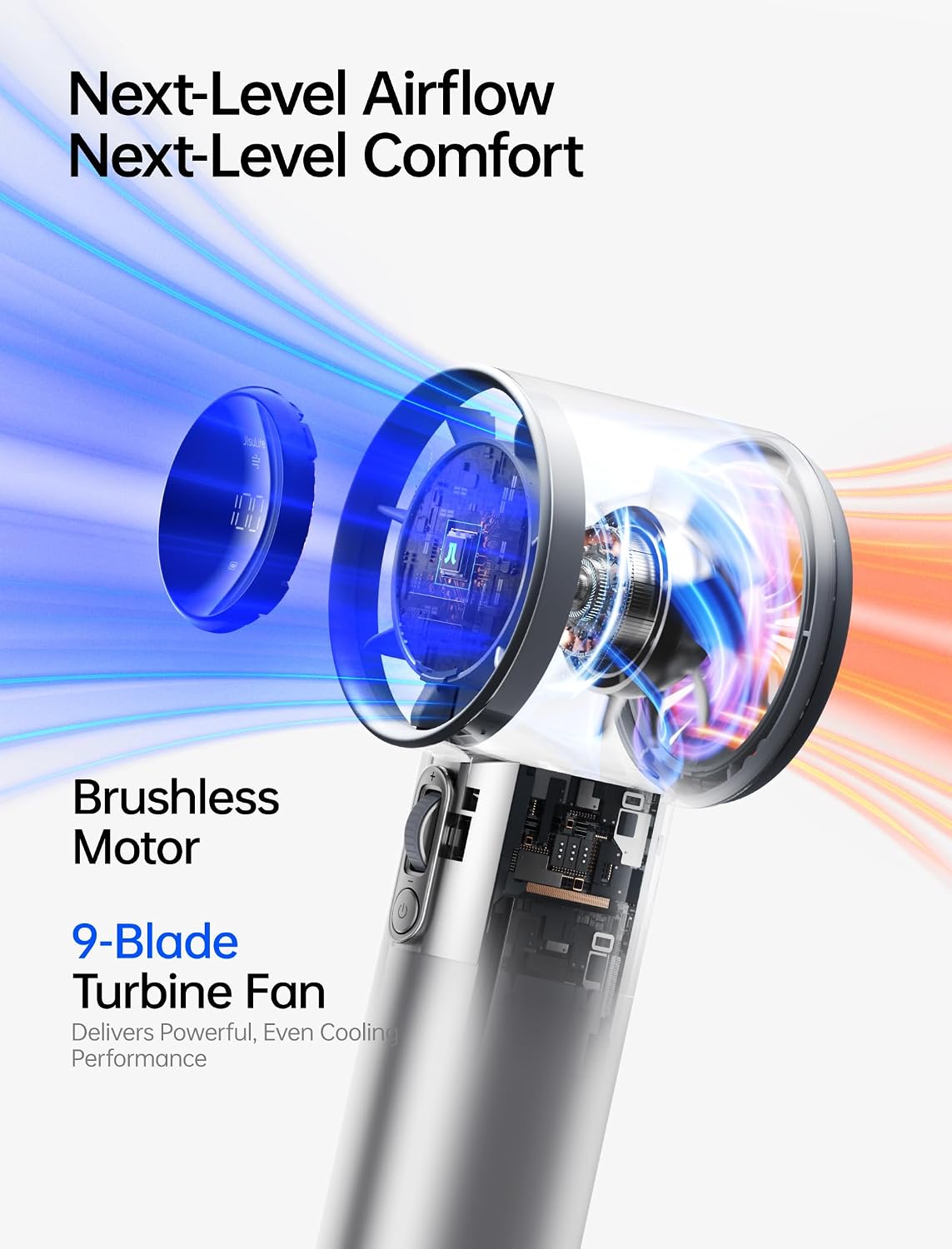 Detalle 2 de JISULIFE Portable Handheld Fan 5000mAh