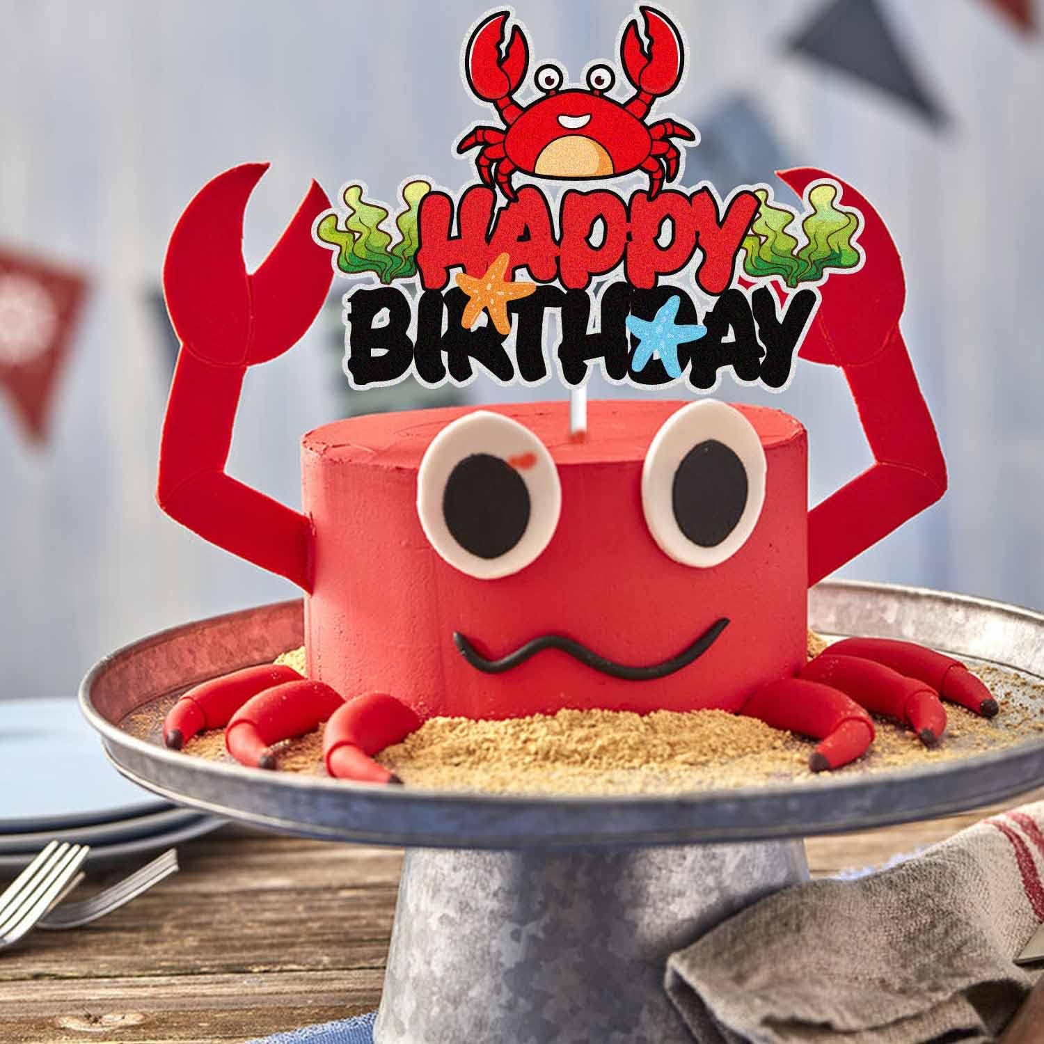 Thumbnail 4 de Crab Birthday Cake Topper, 6-Inch
