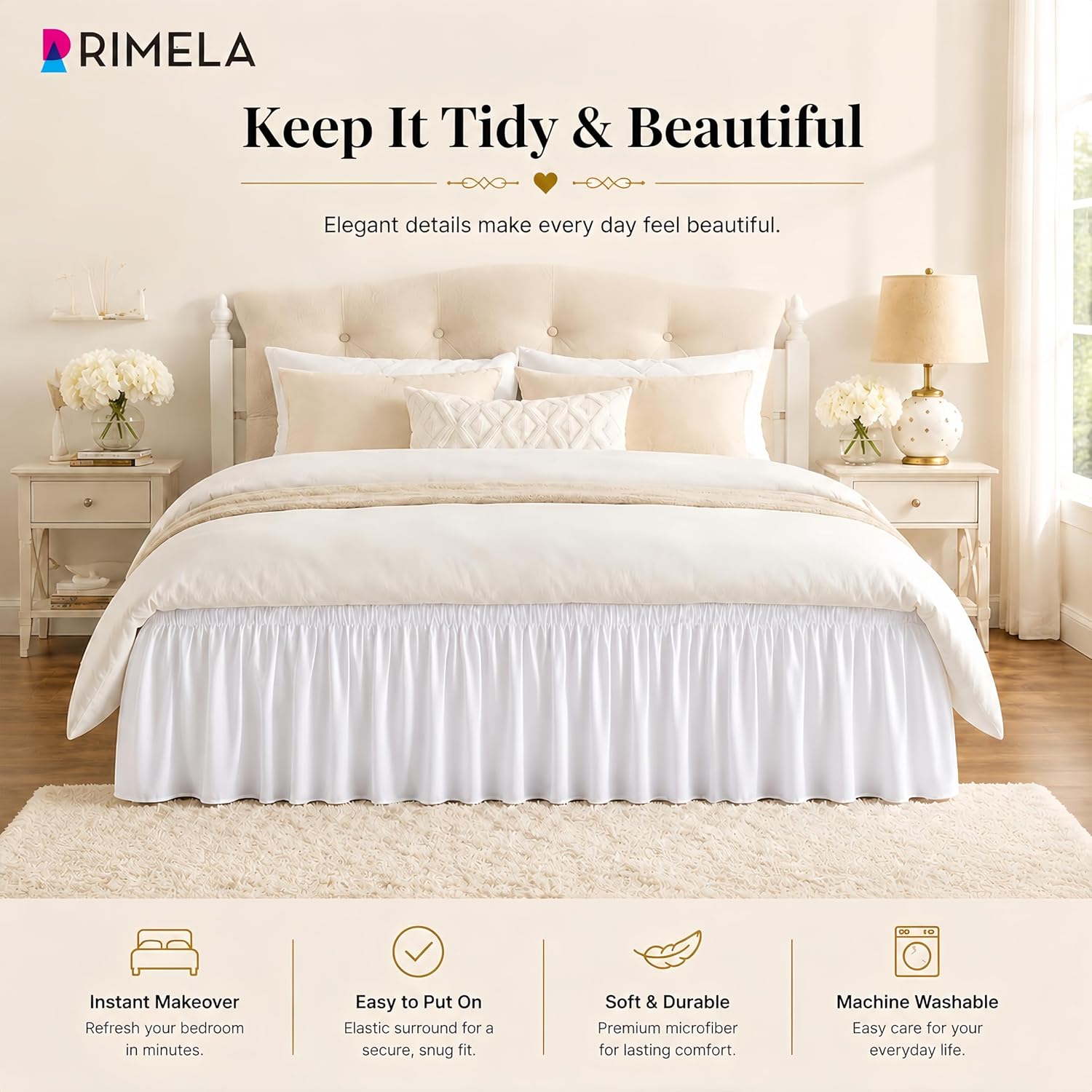 Detalle de RIMELA Bed Skirt 15-Inch Drop