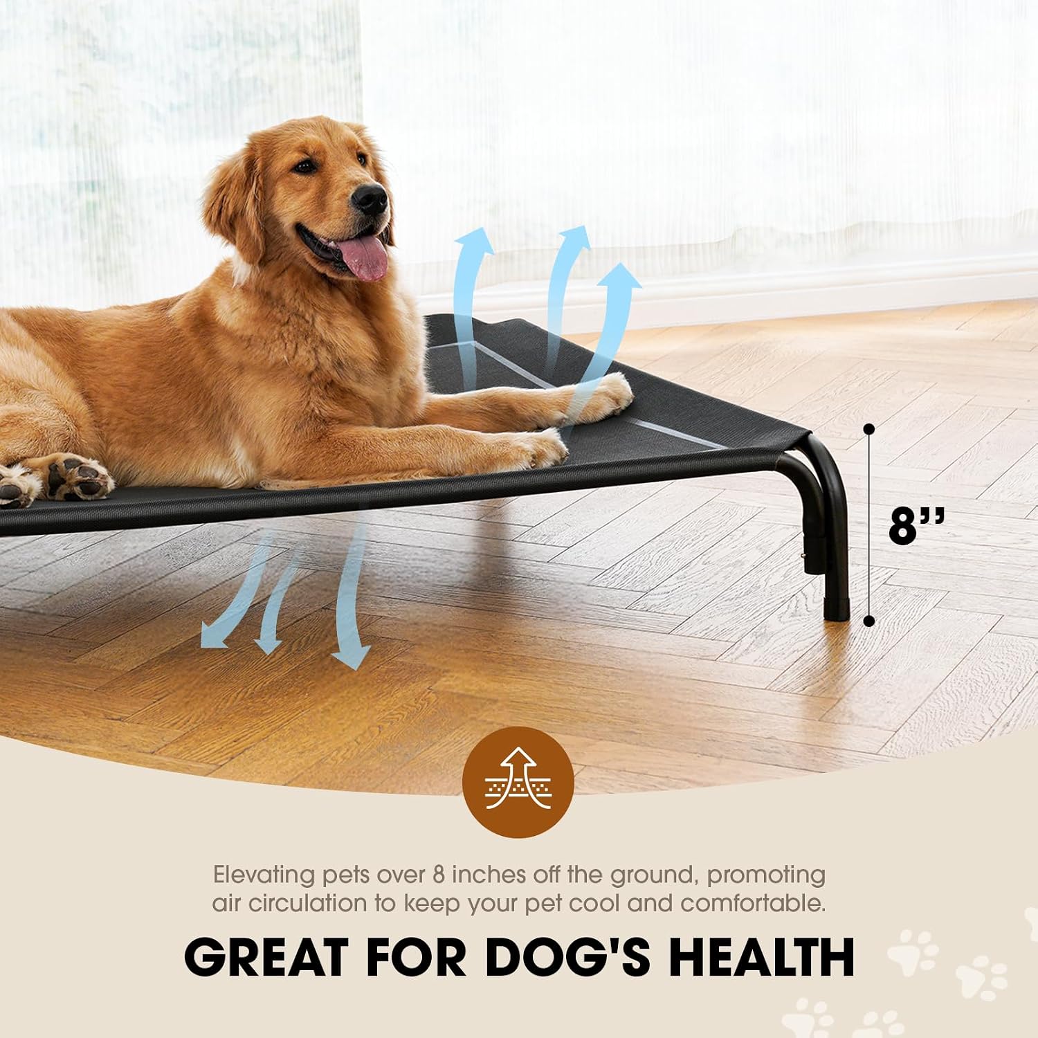 Detalle de Czpalo Elevated Dog Bed for Large Dogs