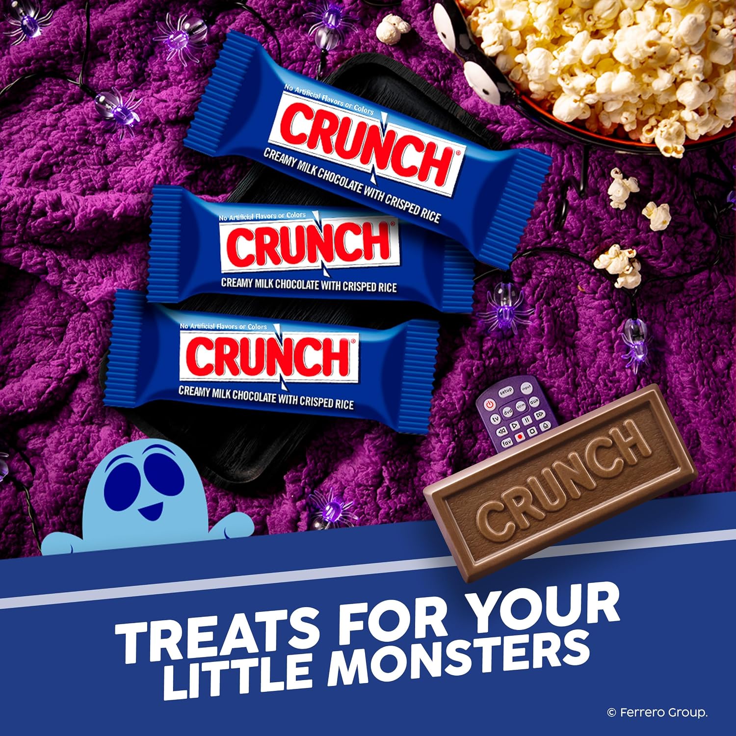 Detalle de CRUNCH Fun Size Candy Bars, 18 oz Bag of Milk Chocolate with Crisped Rice